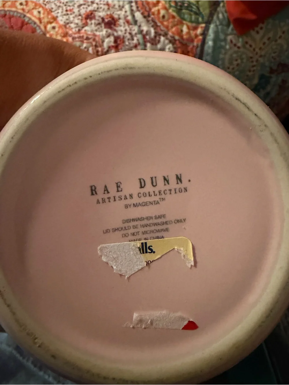 Rae Dunn Pink Ceramic Canister Base - Artisan Collection
